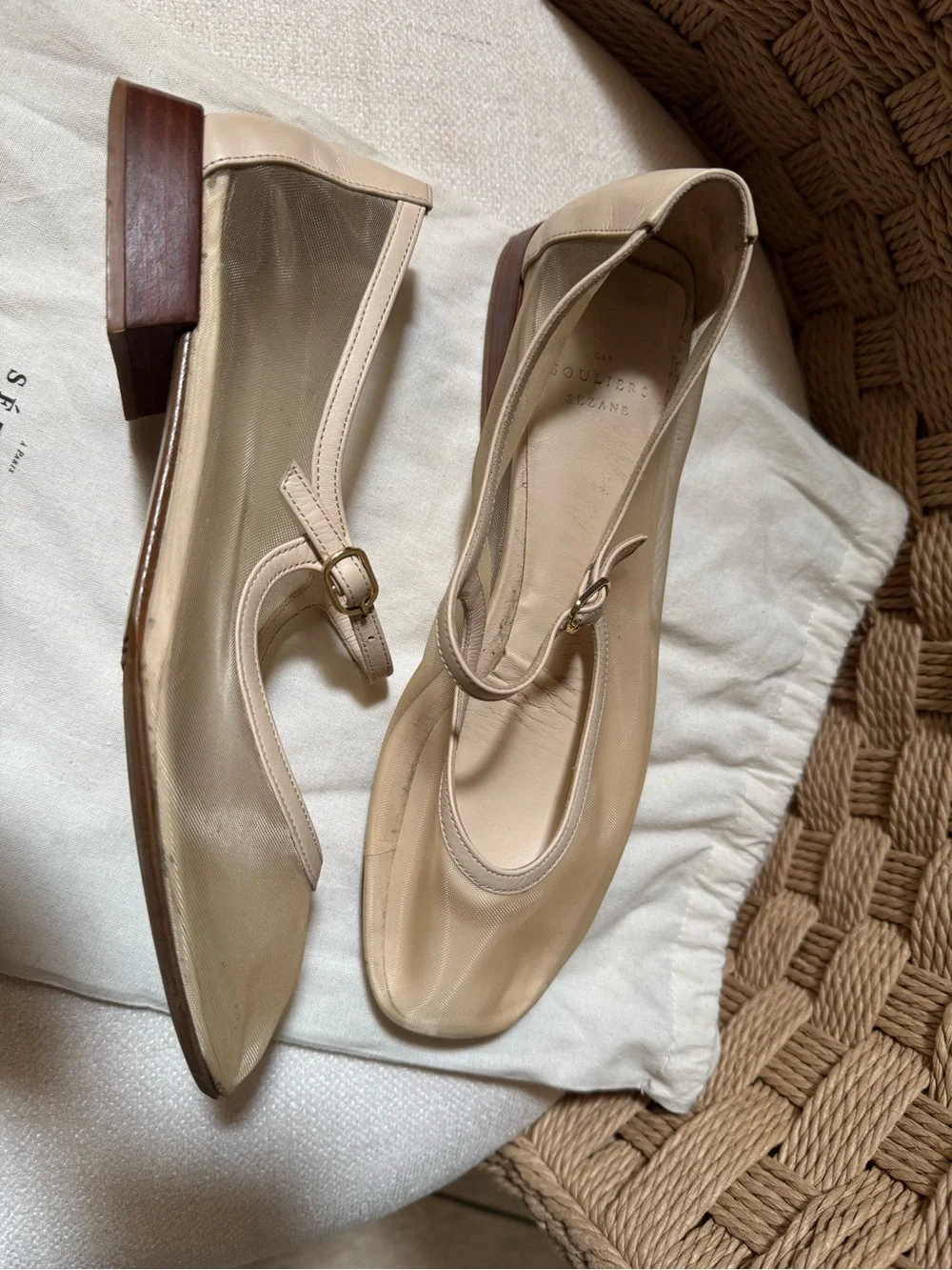 Sezane AUBANE LOW BABIES Size 38 in Cream